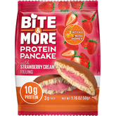 Bite and More Proteinli Çilek Aromalı Pankek 50 Gram 1 Adet - Strawberry Cream (Tekli)