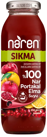 Naren Sıkma %100 Nar & Portakal ve Elma Suyu - 250ml