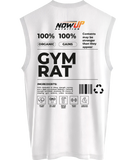 NOWUP NUTRITION Gym Rat Beyaz Erkek Sporcu Atleti – Oversize, %100 Pamuk