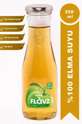 Flavz %100 Doğal Elma Sıkma Meyve Suyu - 250ml Cam Şişe