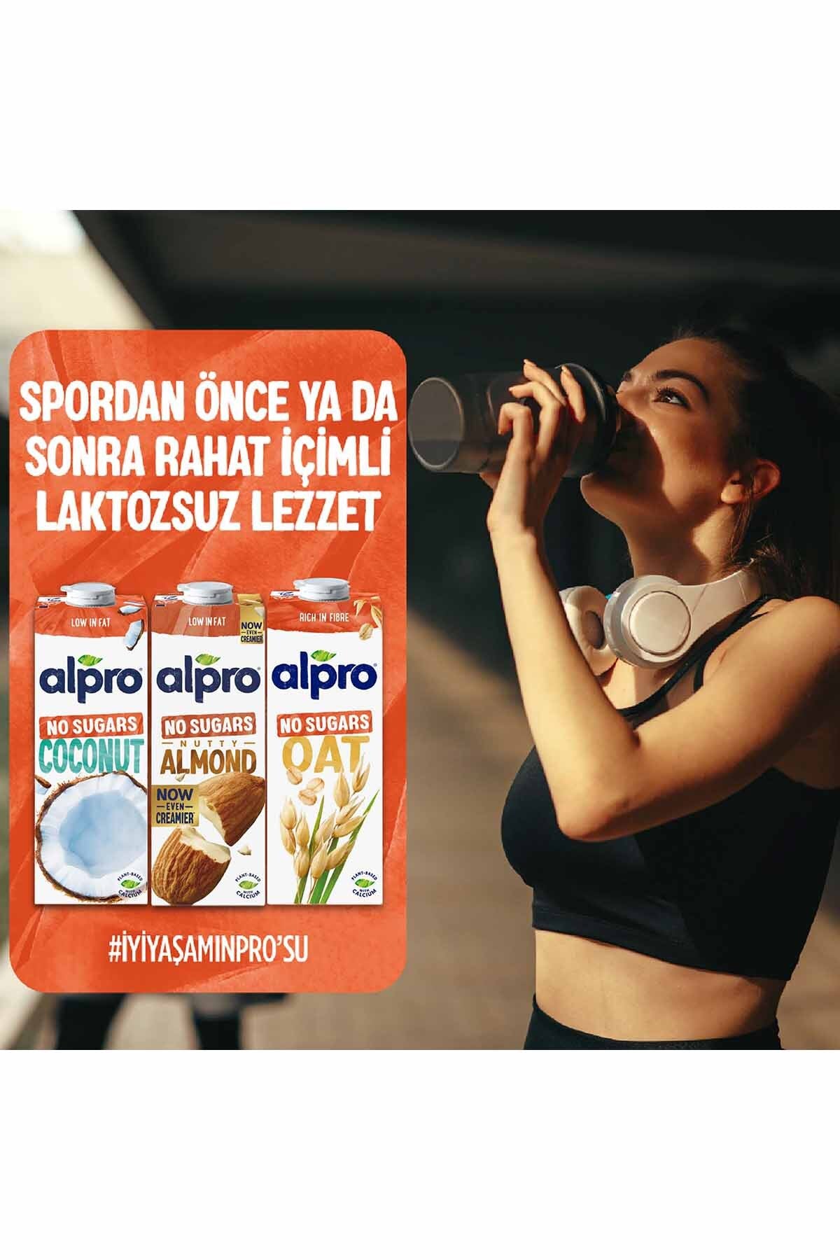 ALPRO Şekersiz Badem Sütü 1 L - Laktozsuz Bitkisel