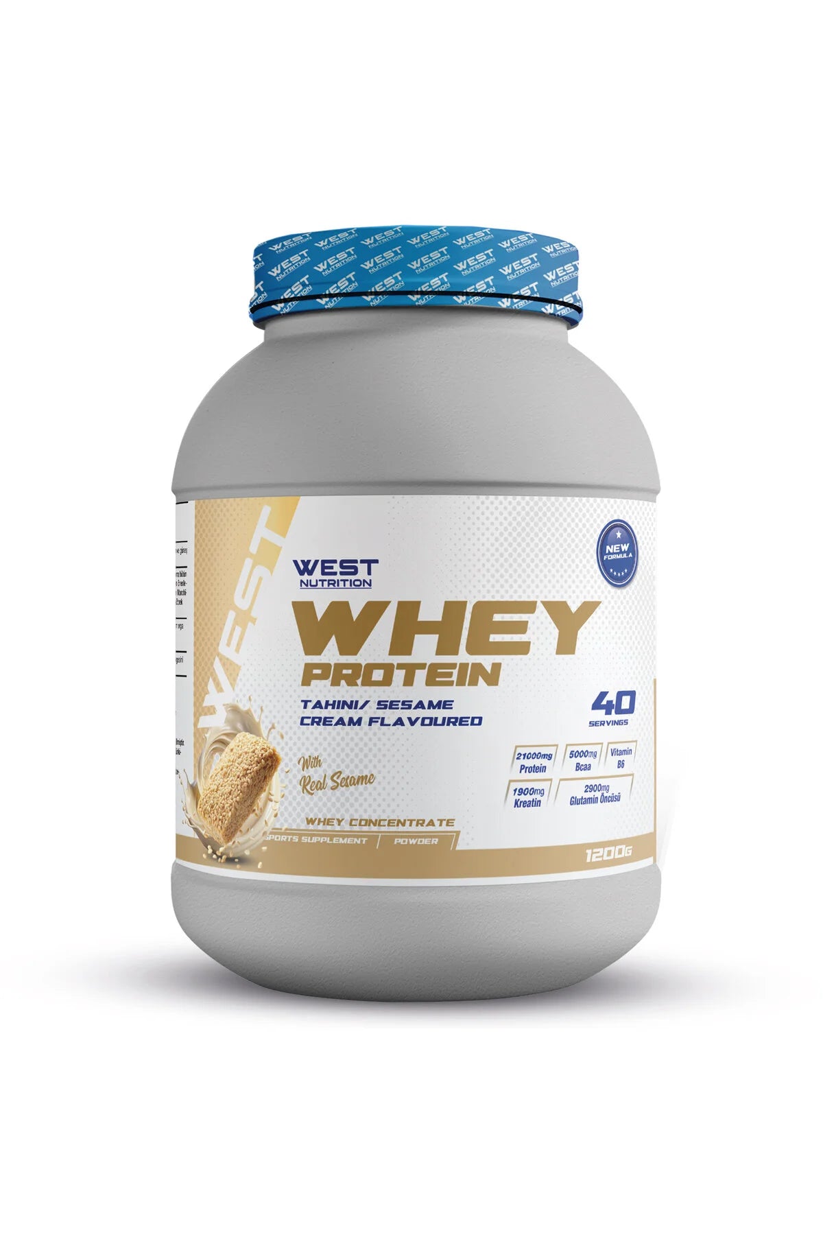 West Whey Protein Tozu 1200g - Tahin ve Susam Krema Aromalı Ürün ana görseli