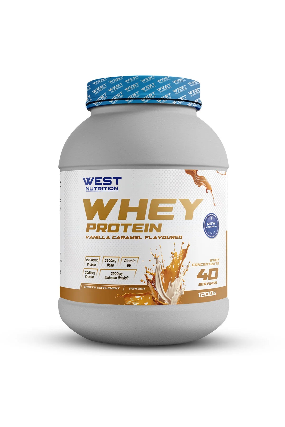 West Whey Protein Tozu 1200g - Beyaz Çikolata ve Yaban Mersini Aromalı