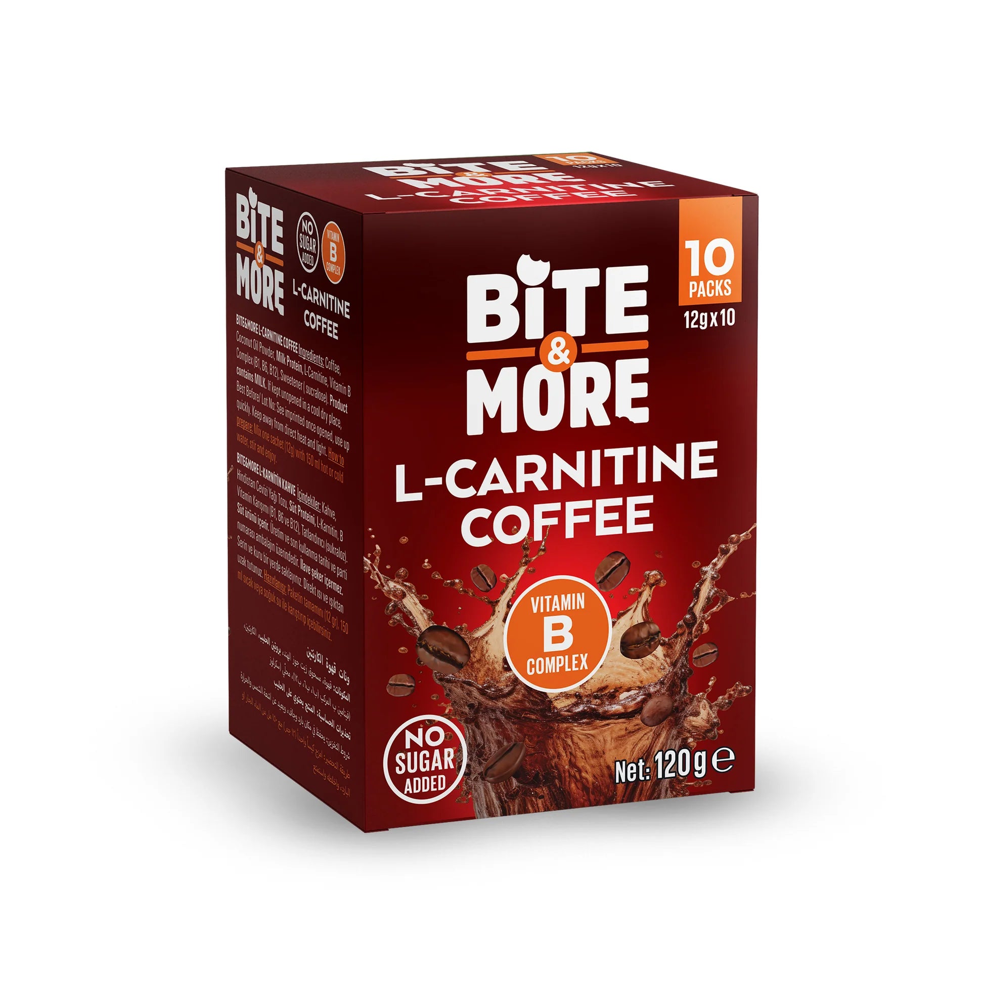 Bite &amp; More L-Carnitine Coffee 12g Carnitine Instant Coffee (Box of 10) Main image