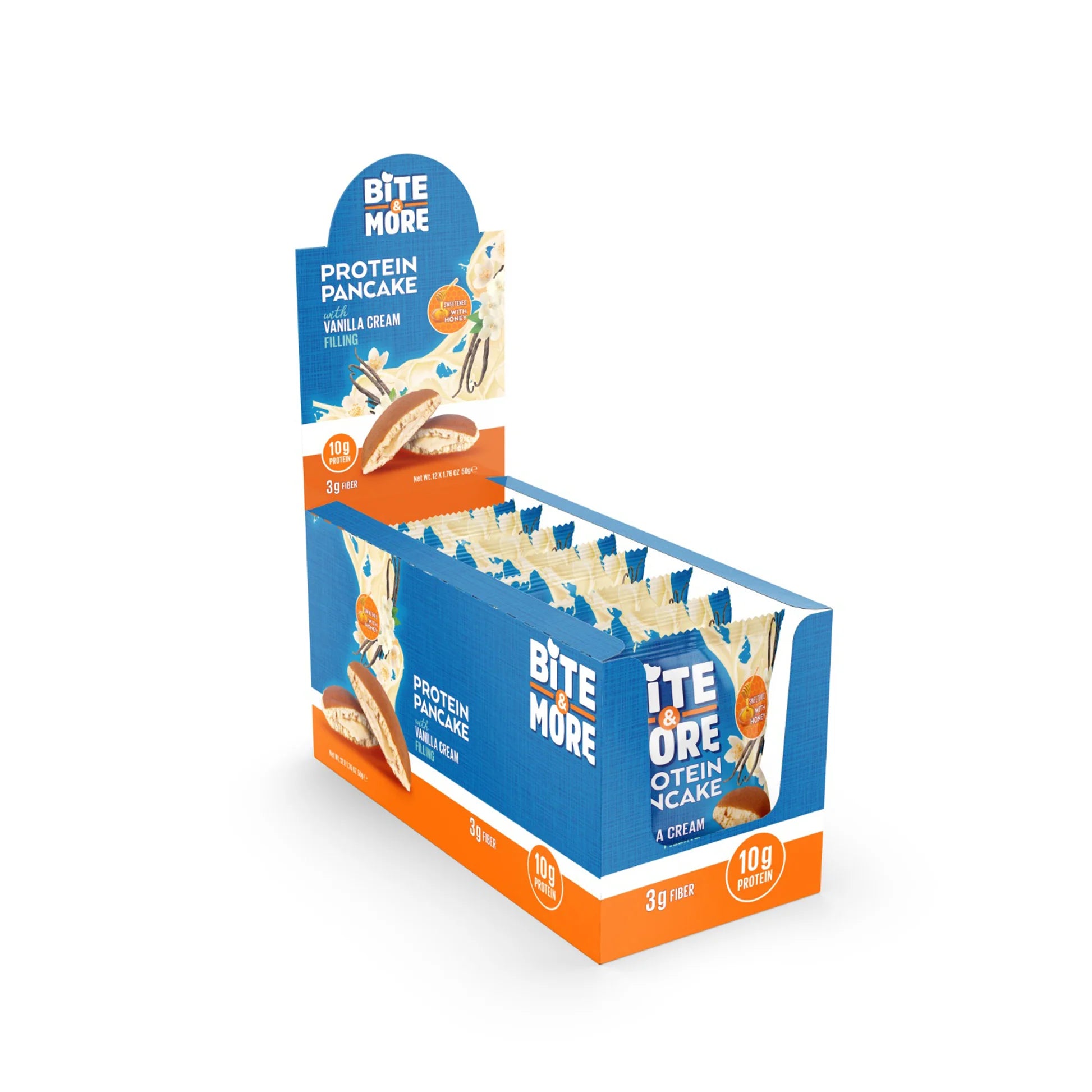 Bite &amp; More Protein Pancake 50g Vanilla Cream Pancake (Box of 12) Main image