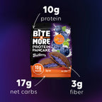Bite & More Protein Pancake 50g Yaban Mersinli Pankek (12li Kutu)
