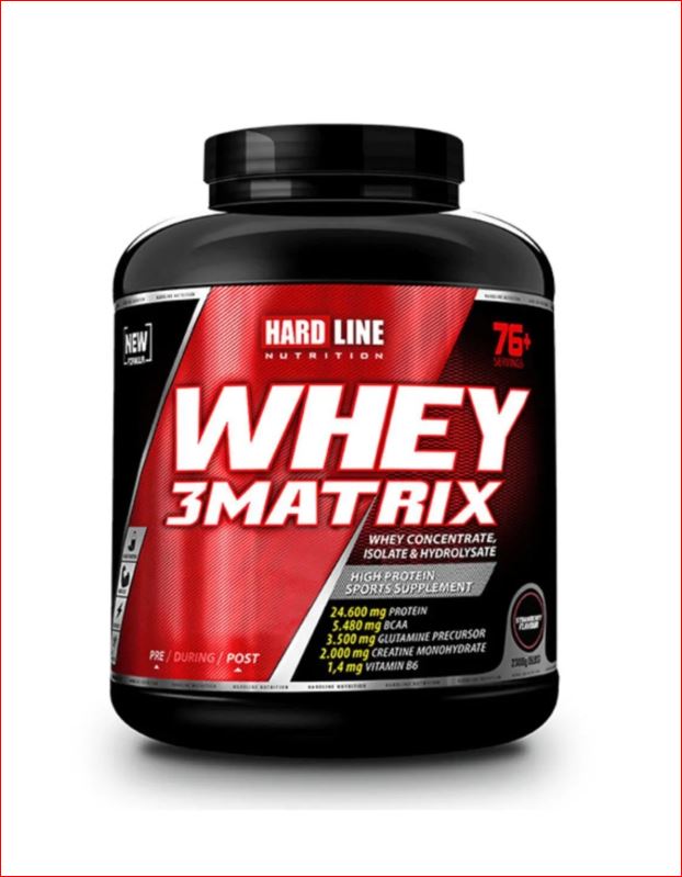 Hardline Whey 3 Matrix Protein Powder 2300g Strawberry Flavor