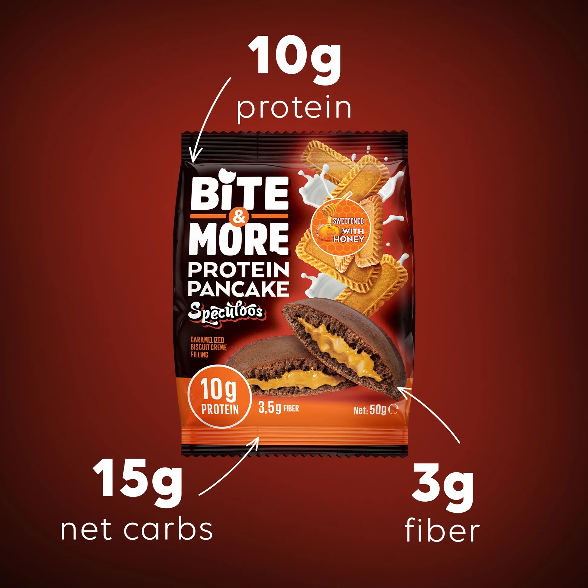 Bite & More Proteinli Pancake 50g  Speculoos Kurabiyeli Pankek(Tekli)