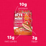Bite and More Proteinli Strawberry Cream Pancake 50g x 12 Adet - Çilekli Pankek