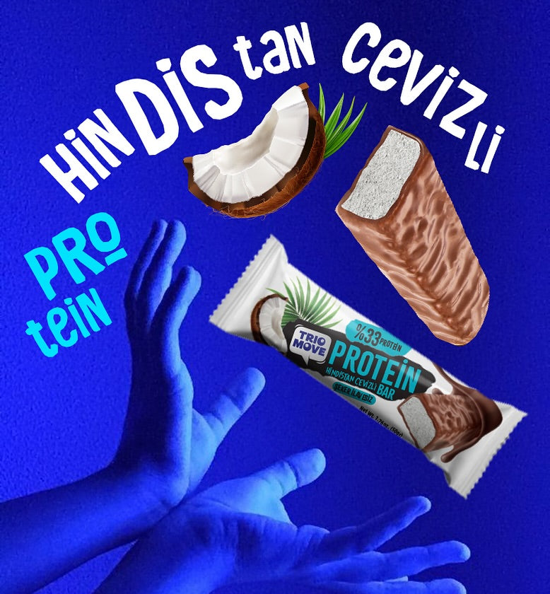Trio Move %33 Protein Bar Hindistan Cevizli 50g - Yüksek Protein (Tekli)