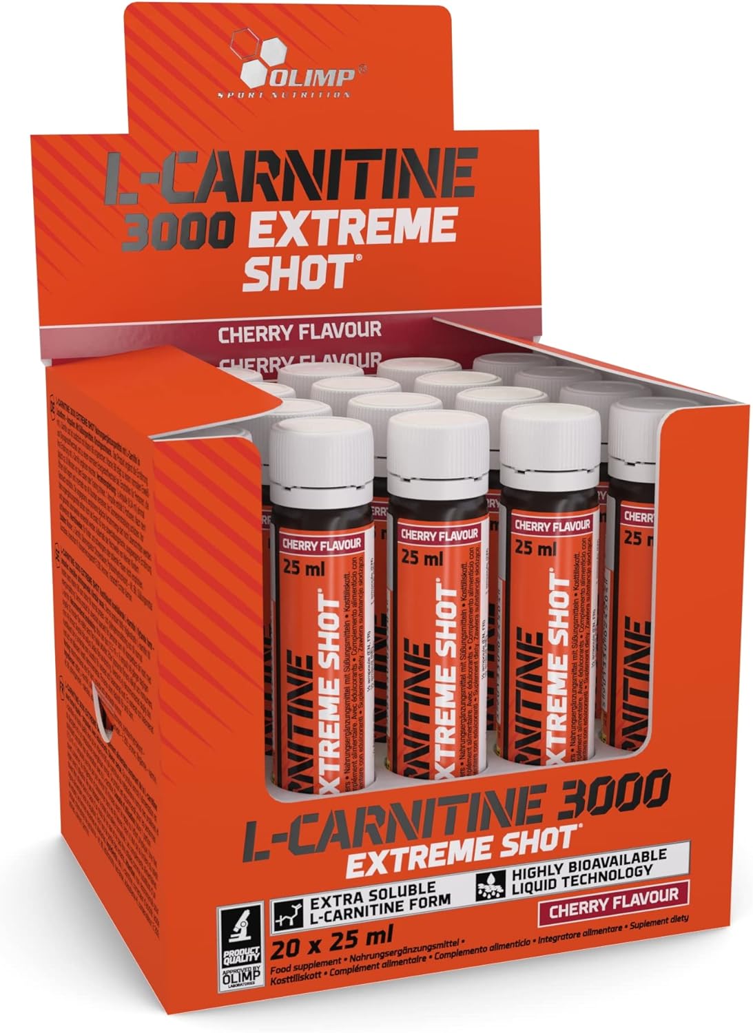 Olimp L-Carnitine 3000 Shot 25 ml. x 20 Ampoules - Cherry Flavor Main image