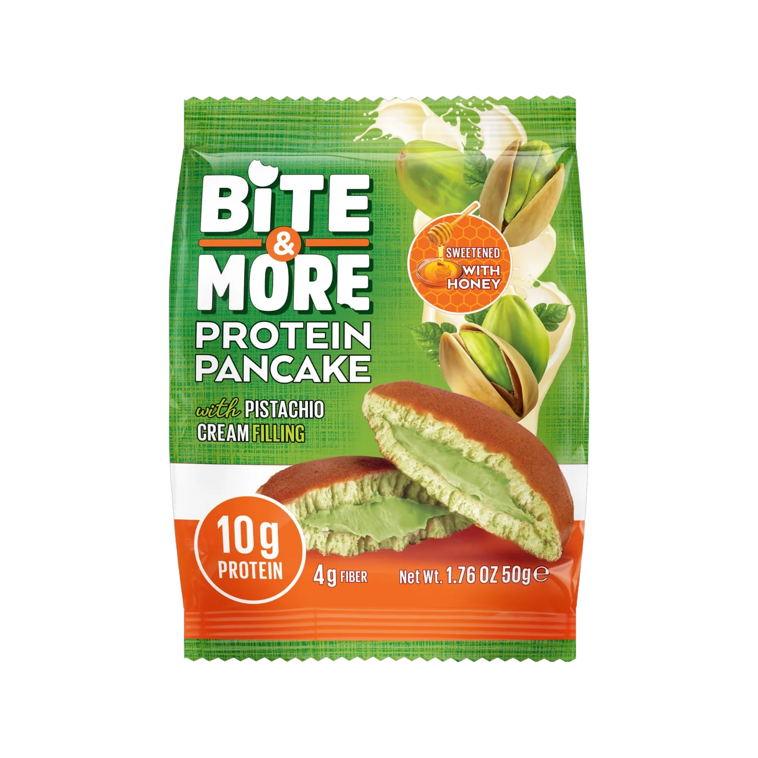 Bite &amp; More Protein Pancake 50g Pistachio Pancake (Single) Main image