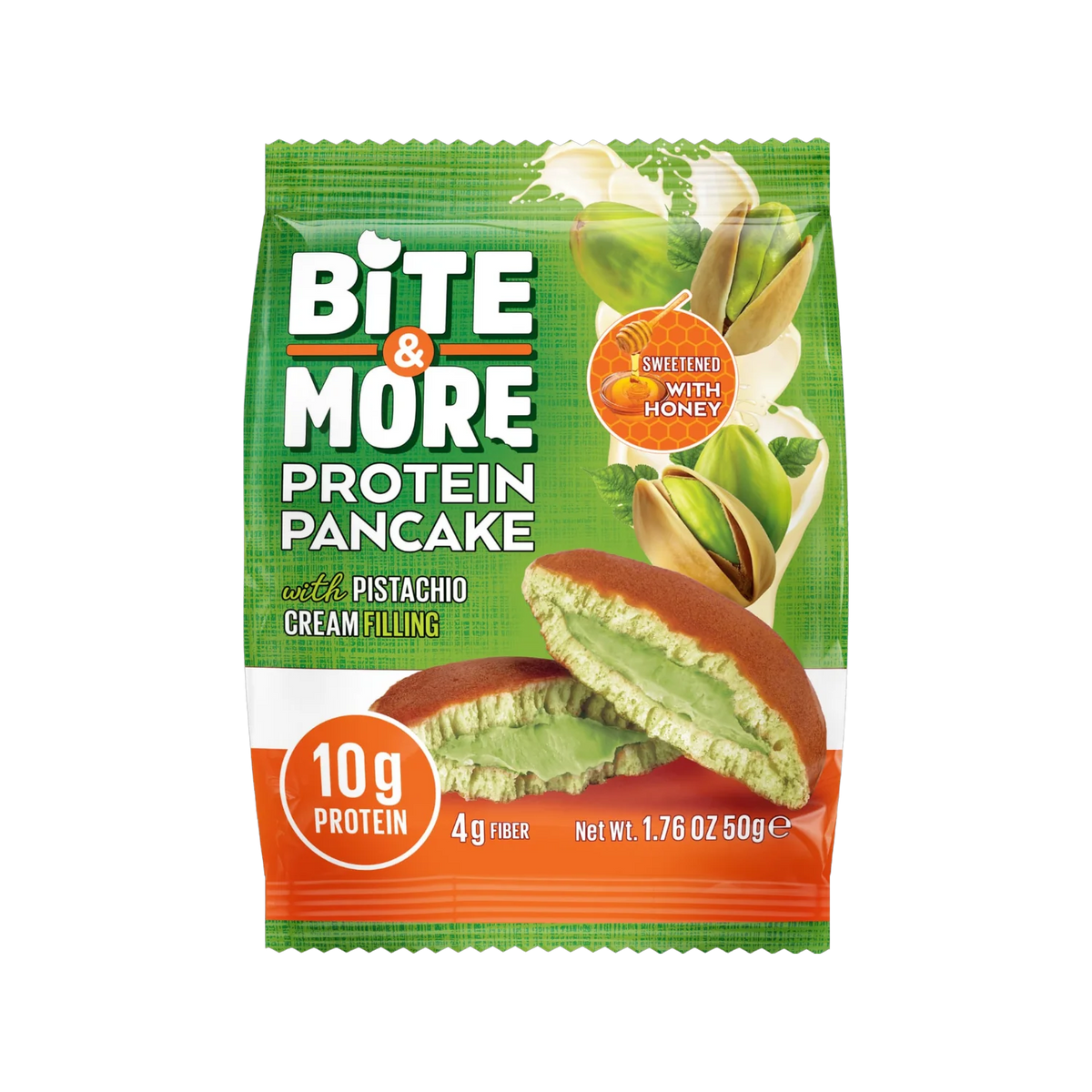 Bite and More Pistachio Proteinli Pancake 50 x 1 Adet - Antep Fıstıklı Pankek (Tekli)