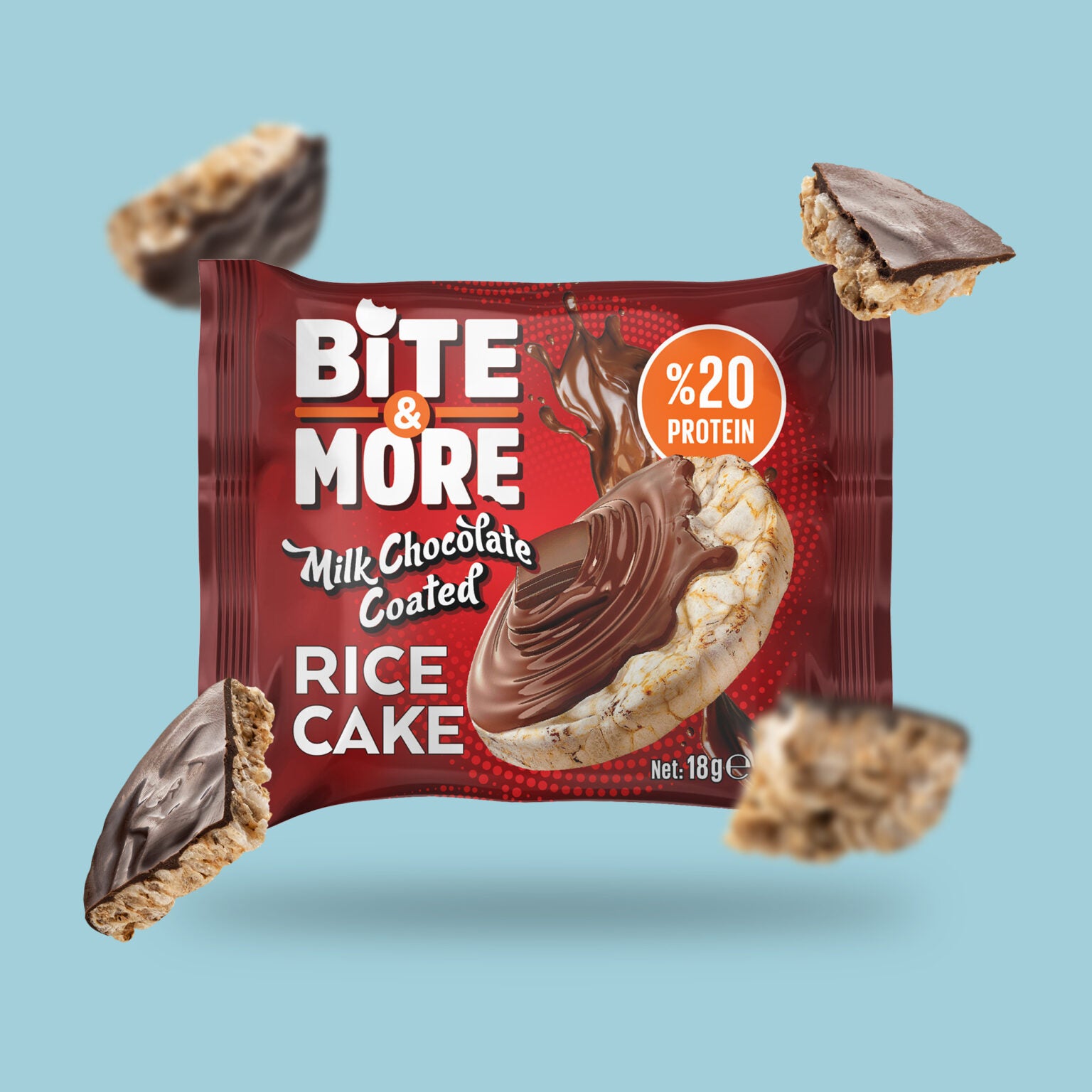 Bite and More Rice Cake 18g Sütlü Çikolata Kaplı Pirinç Patlağı (Tekli)