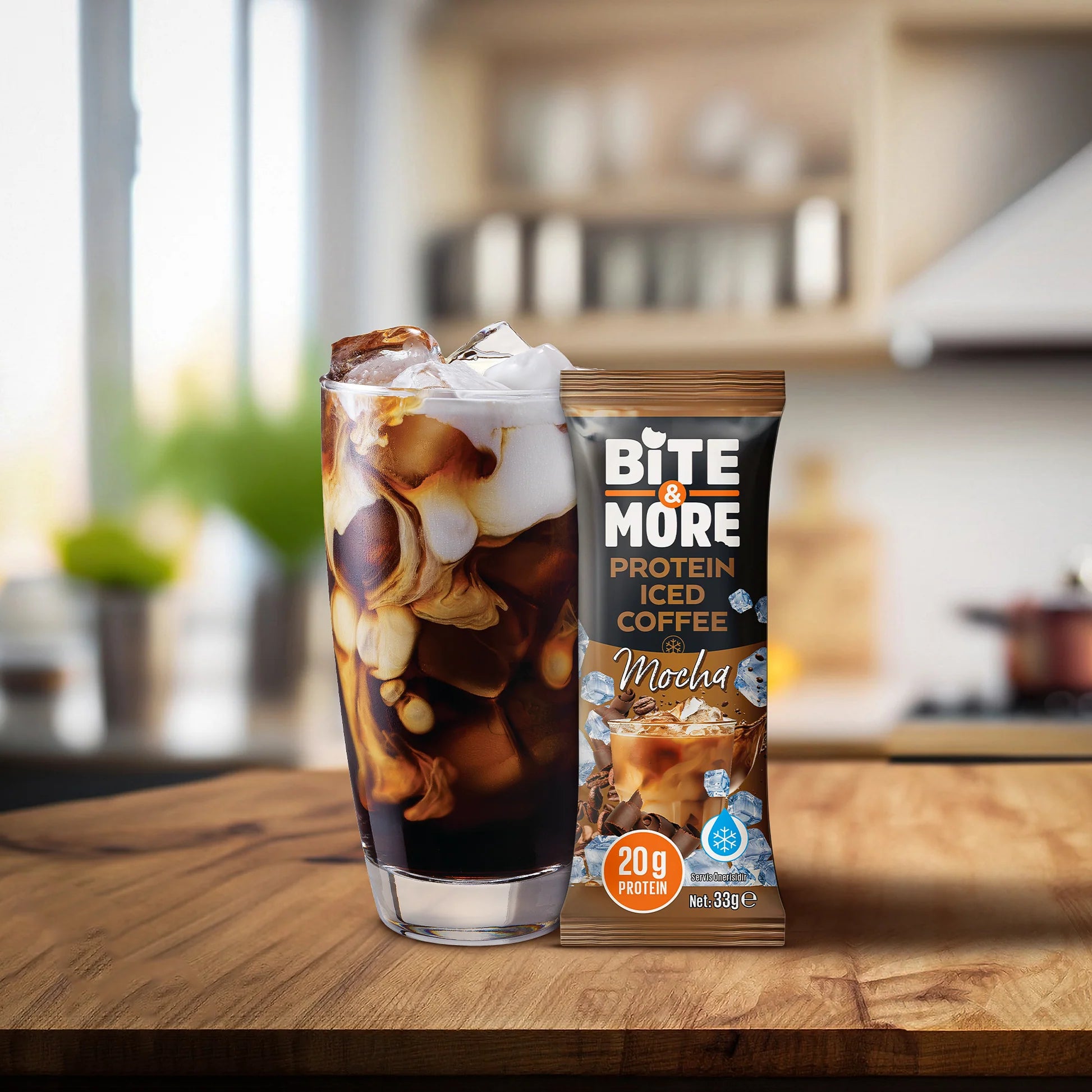 Bite & More Proteinli Soğuk Kahve Mocha 33g (10lu Kutu)