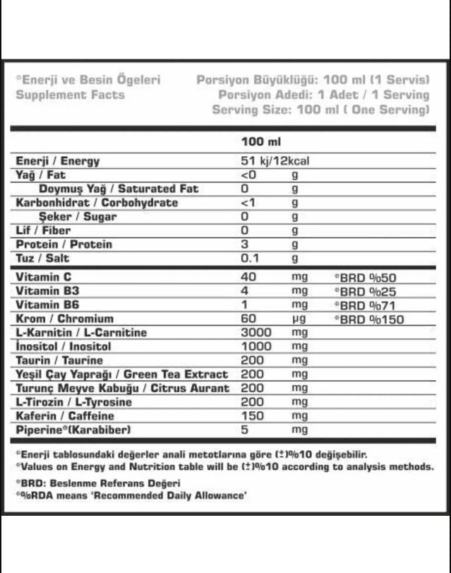 SSN Carniflame 3000mg L-Carnitine Lemon - 100ml (Single Shot) Secondary image