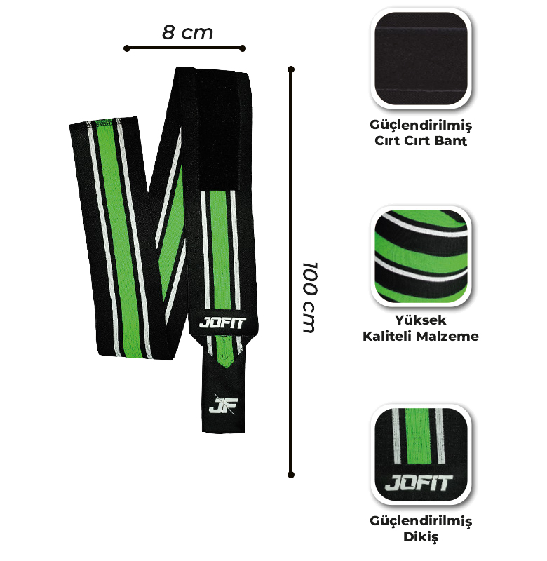 Jofit Elbow Wraps Dirsek Bandajı Siyah Yeşil