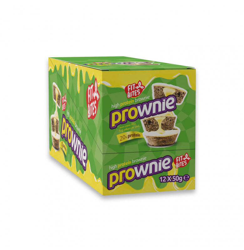 Fit Bites Prownie Yüksek Protein 50g Limon Kremalı Brownie (12li Kutu)