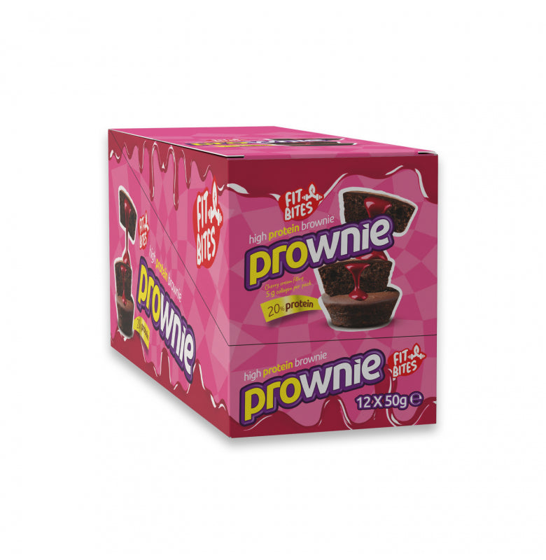 Fit Bites Prownie Yüksek Proteinli Brownie 50g Vişne Kremalı (12li Kutu)
