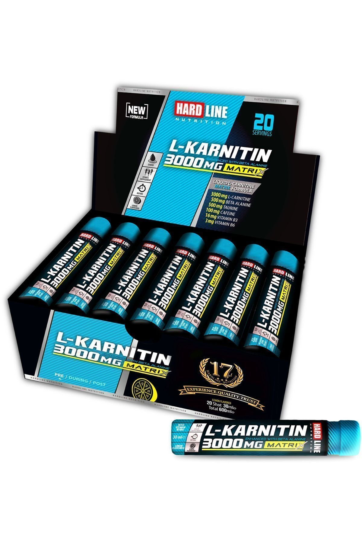 Hardline L-Karnitin Matrix Likit Shot Limon (20li Kutu) Ürün ana görseli