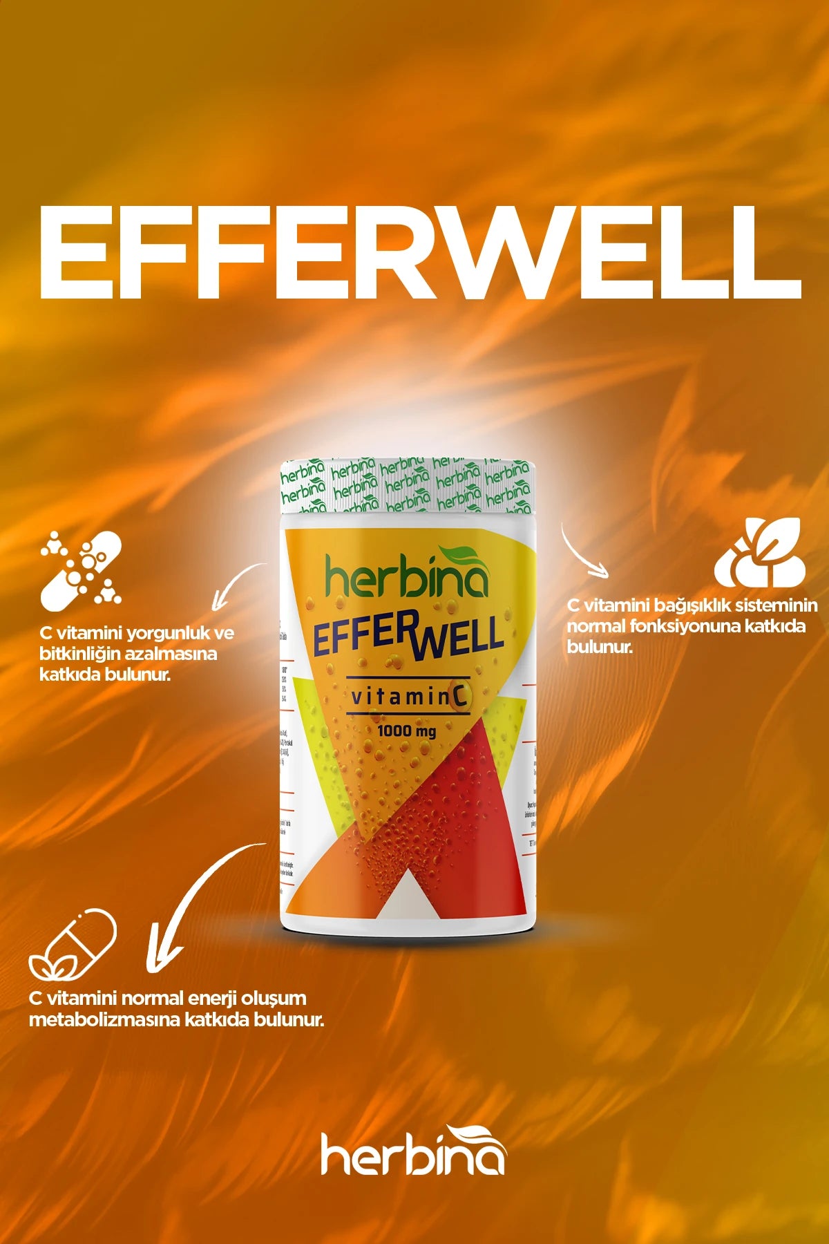 Herbina Efferwell Vitamin C 1000mg Toz İçecek 150g
