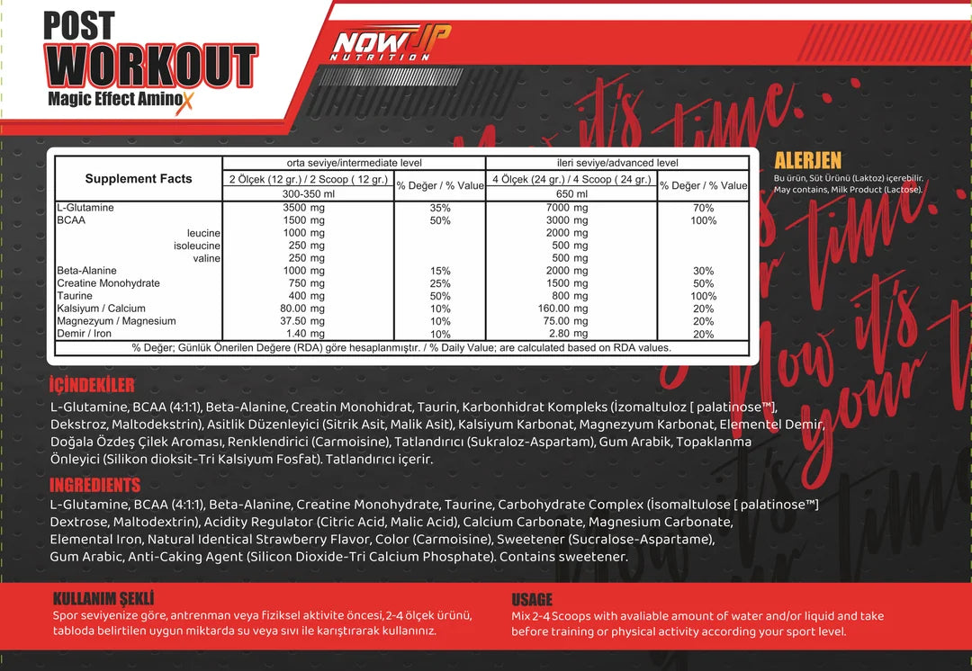 NOWUP NUTRITION Post-Workout Magic Effect 360g Çilek