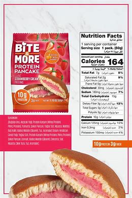 Bite & More Proteinli Pancake 50g Çilekli Pankek(Tekli)