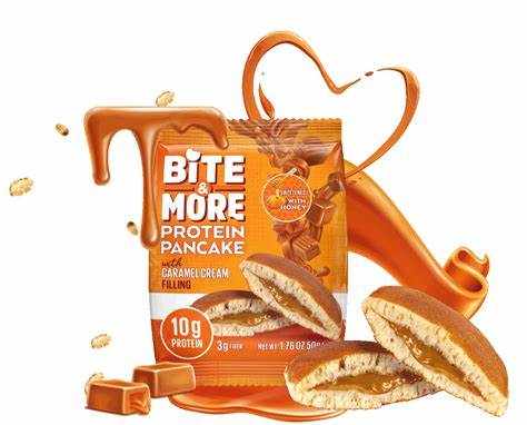 Bite &amp; More Protein Pancake 50g Caramel Cream Pancake (Single) Secondary image