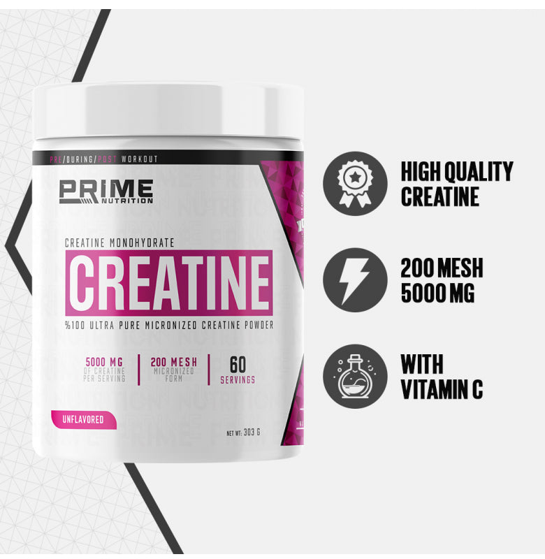 Prime Nutrition Creatine 303 grams - Unflavored Powder Creatine Monohydrate  Secondary image