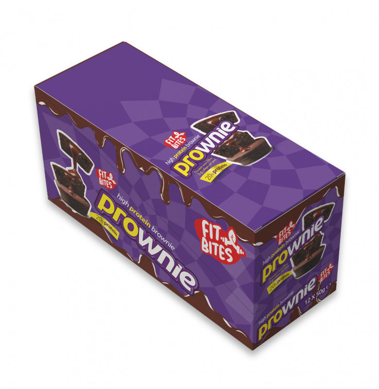 Fit Bites Prownie High Protein Brownie 50g x 12 Pieces - Chocolate Cream Secondary image