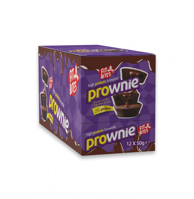 Fit Bites Prownie High Protein Brownie 50g x 12 Pieces - Chocolate Cream Main image