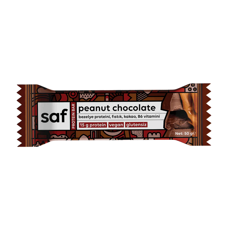 SAF Nutrition Peanut Protein Bar Fıstık Ezmeli Çikolata 50g (Tekli)