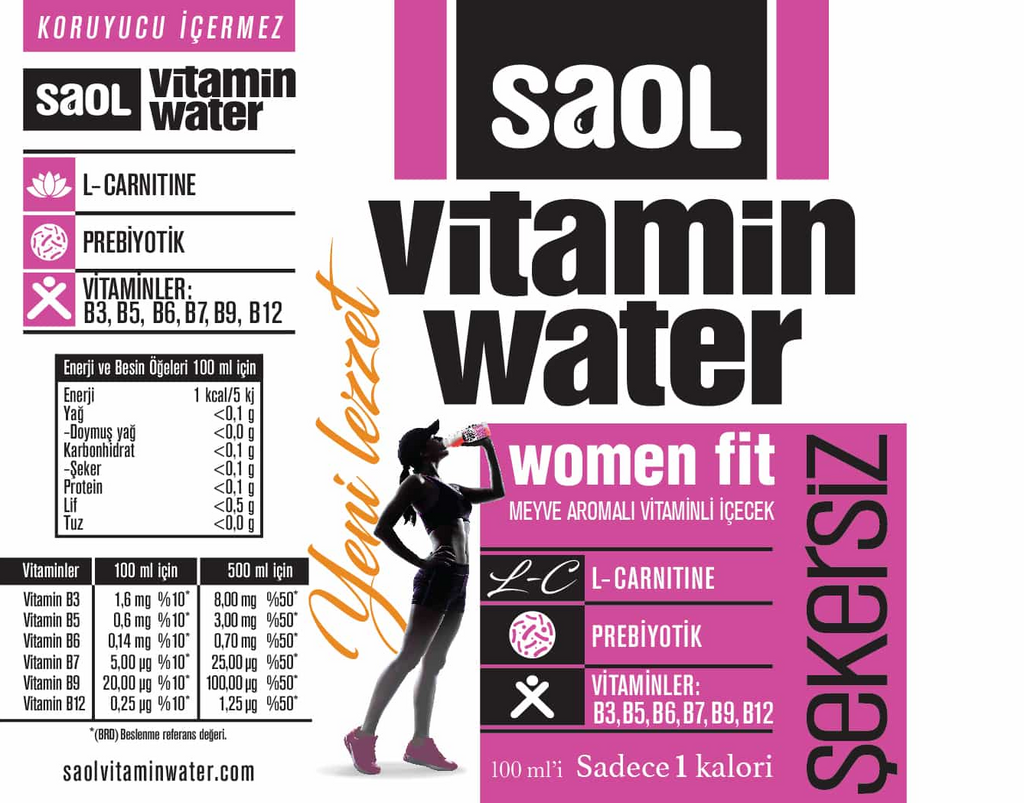 SAOL Vitamin Water Women Fit 500ml - Kadınlara Özel Formül