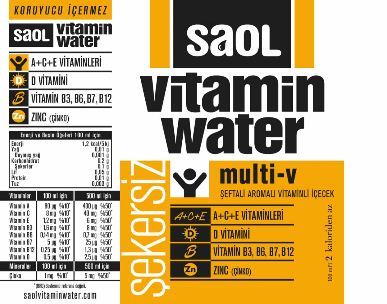 SAOL Vitamin Water Multi-V 500ml - Multivitamin Water Secondary image