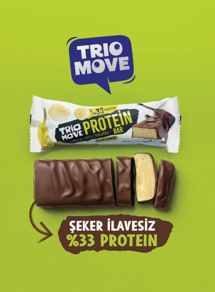 Trio Move %33 Protein Bar 9'lu Kutu - Muz Aromalı Diyet Atıştırmalık