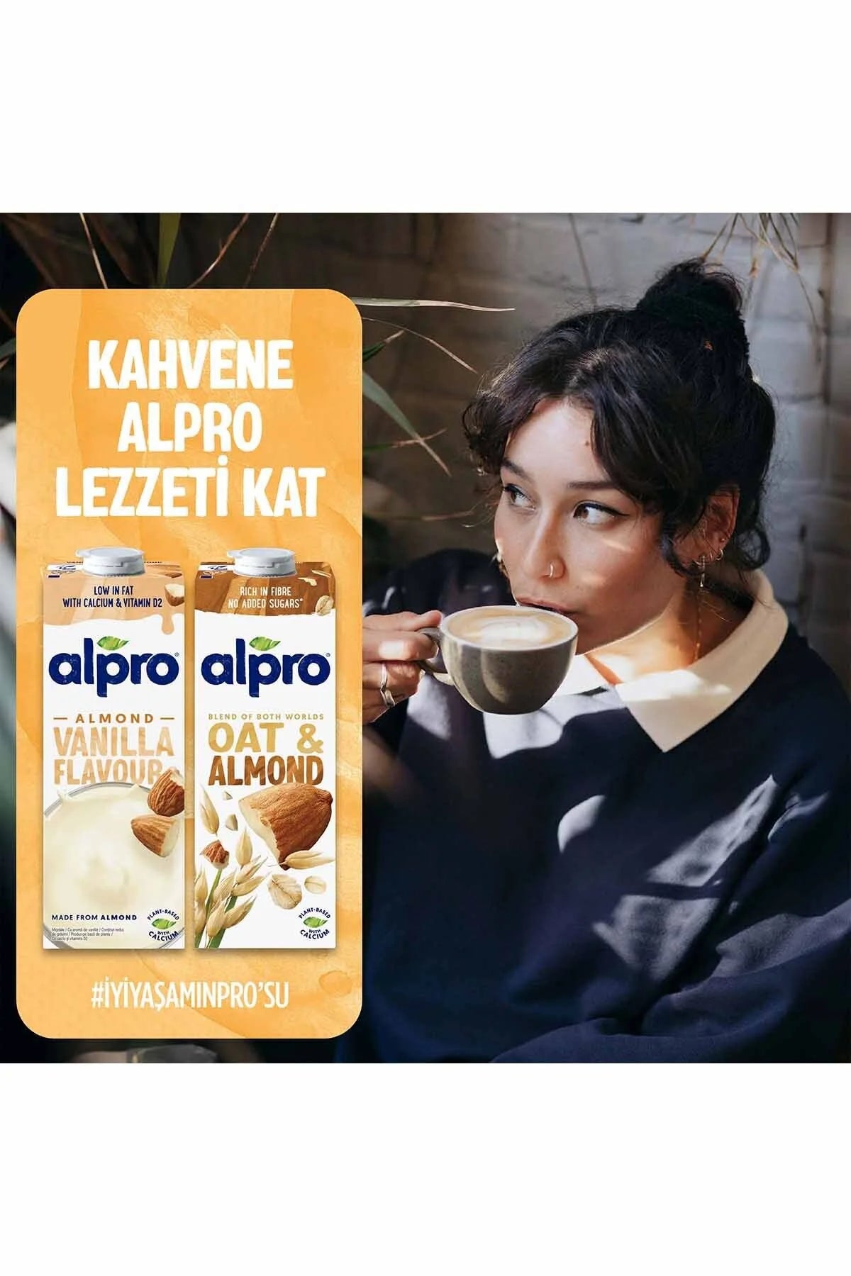 ALPRO Yulaf Badem Sütü 1 L - Bitkisel Laktozsuz İçecek