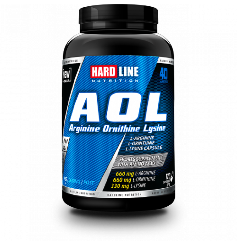 Hardline AOL 120 Capsules - Arginine Ornithine Lysine Amino Acid Main image