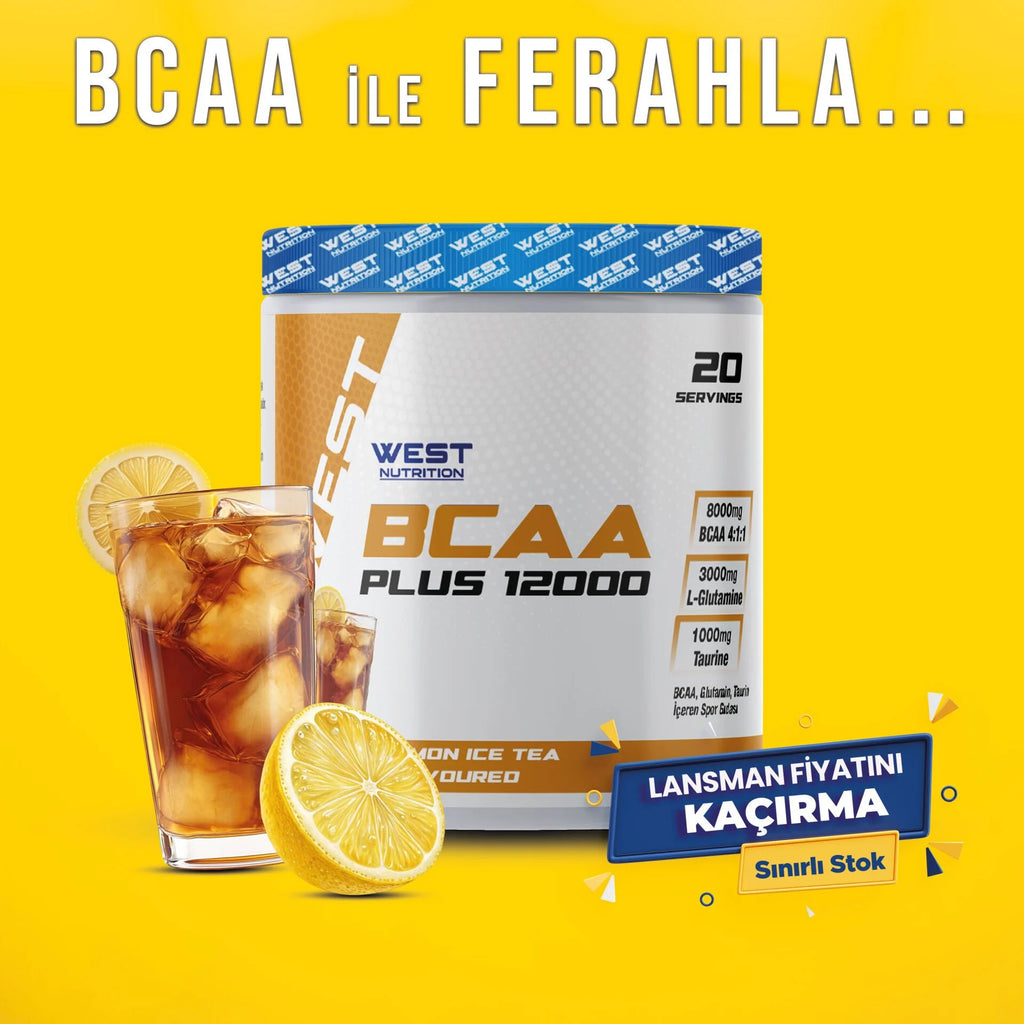 West BCAA Plus 12000 Glutamin Taurin 300g Ice Tea Limon Aromalı Kompleks Amino