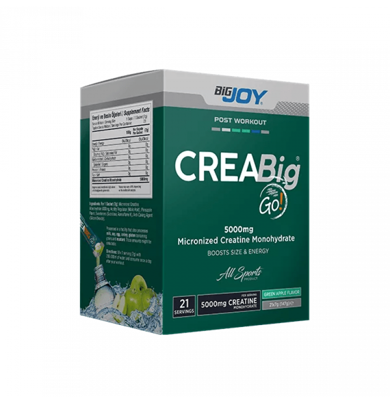 Bigjoy CreaBig Go! 21x7g Yeşil Elma - Tek Kullanımlık Kreatin