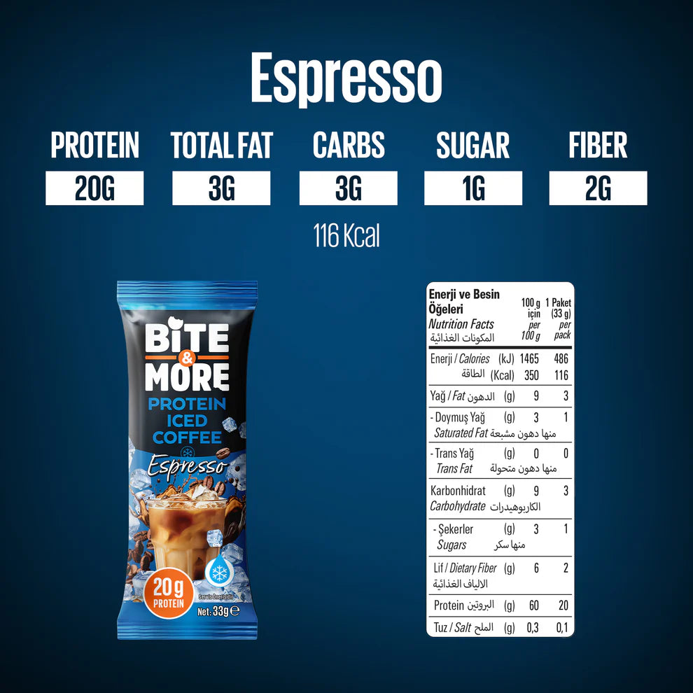 Bite & More Proteinli Espresso Soğuk Kahve (10lu Kutu)