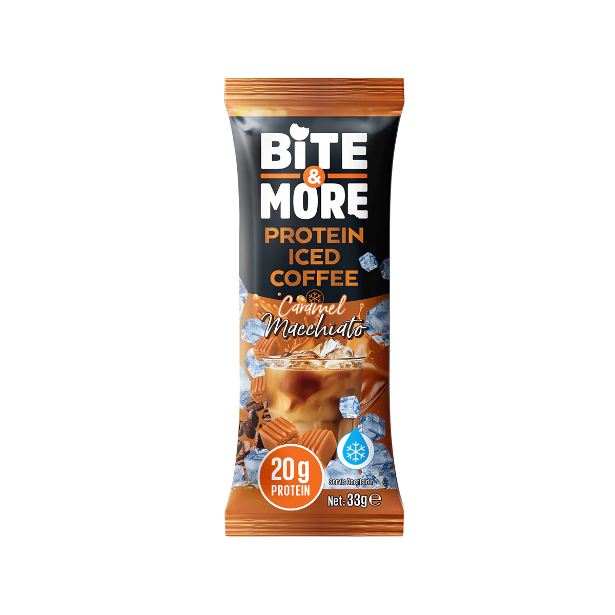 Bite & More Proteinli Soğuk Kahve - Caramel Macchiato (33g x1 Adet) - (Tekli)