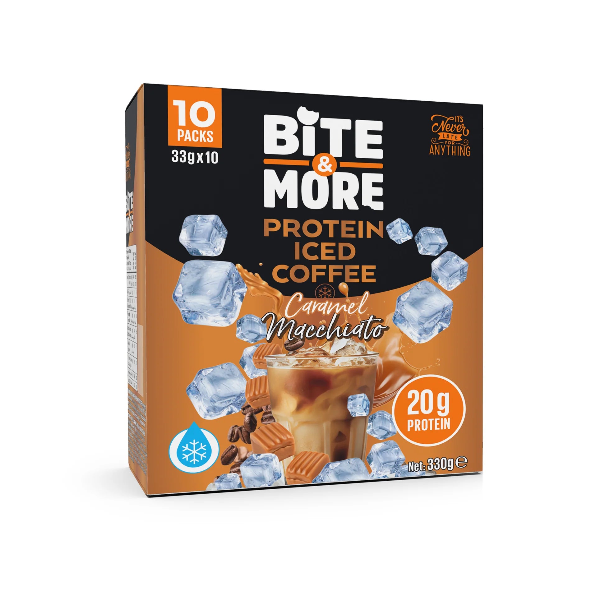 Bite &amp; More Protein Iced Coffee Caramel Macchiato 33g (Box of 10) Main image