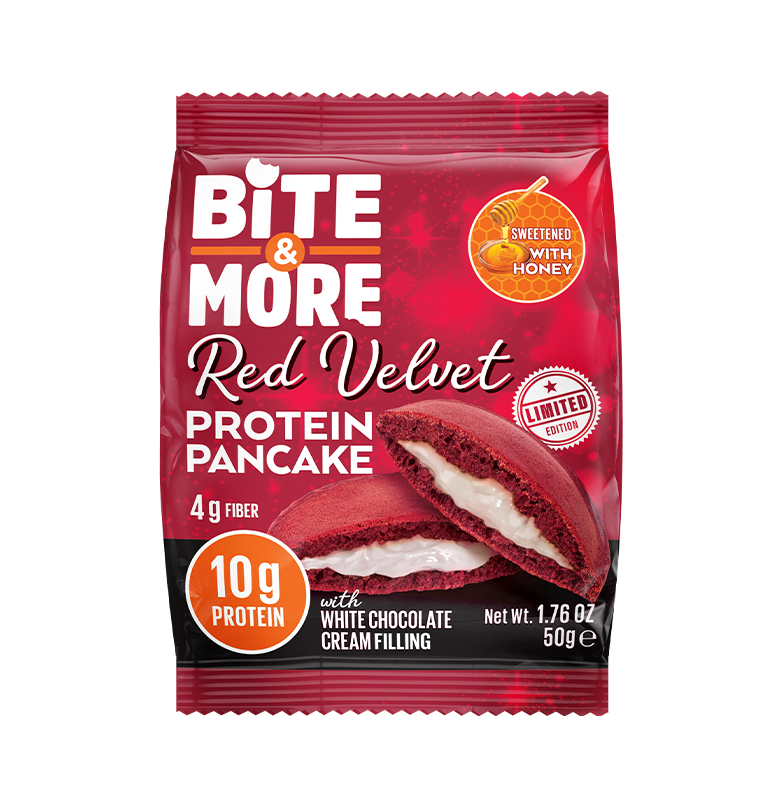 Bite & More Proteinli Pancake 50g Red Velvetli Pankek(Tekli) Ürün ana görseli