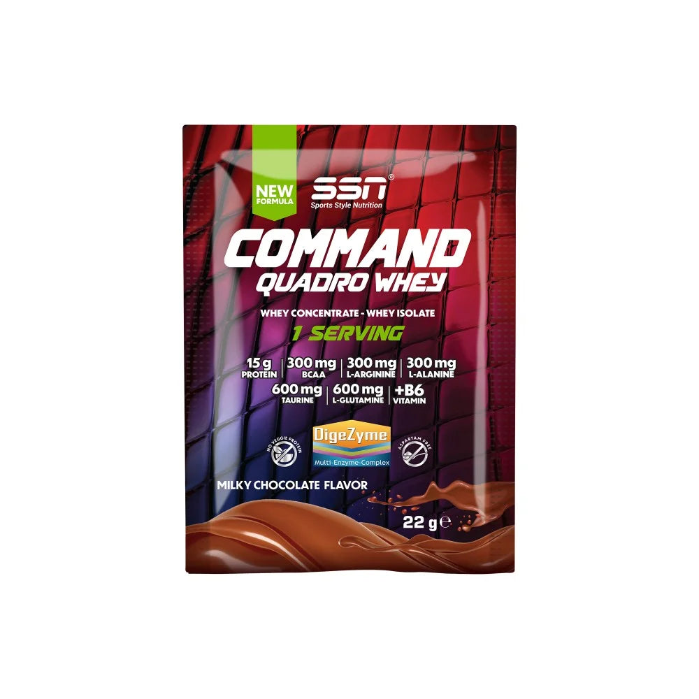 SSN Command Quadro Whey Çikolata Aromalı Protein Tozu 22g Şase (Tekli)