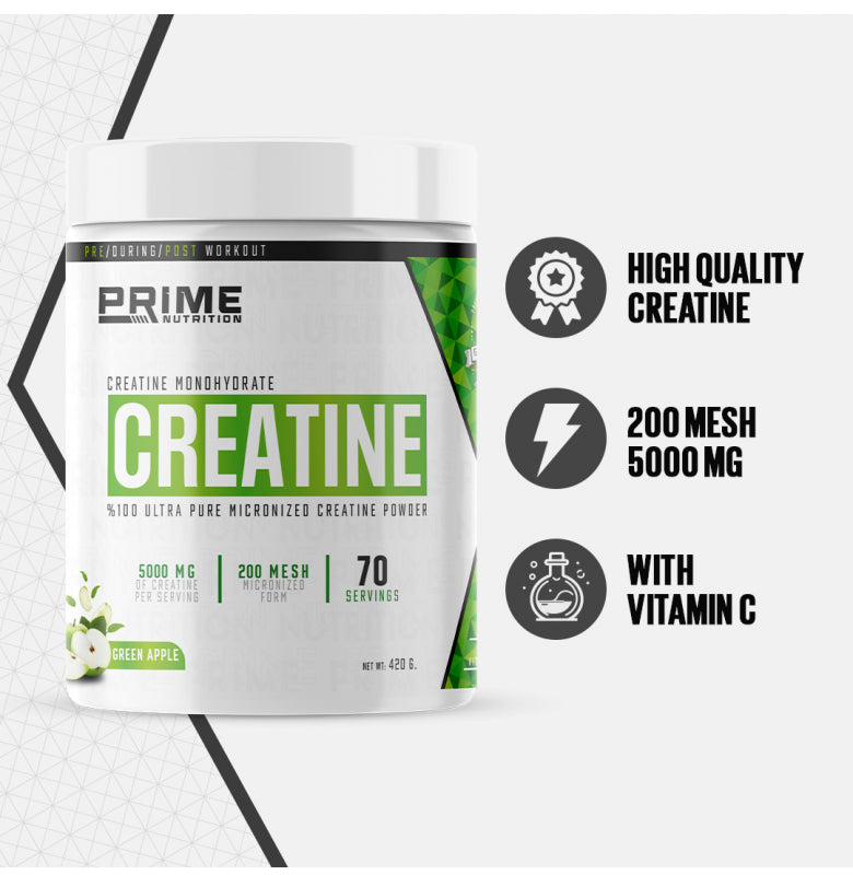 Prime Nutrition Creatine 420g Yeşil Elma Aromalı Kreatin Monohidrat