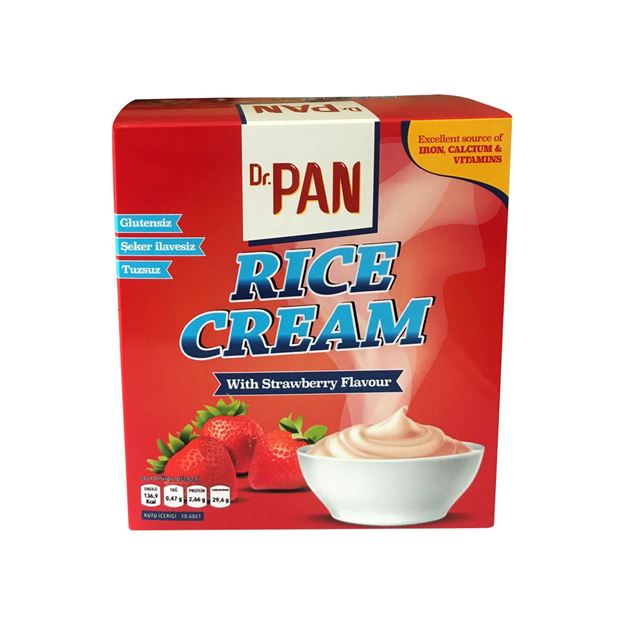 Dr. PAN Rice Cream Çilekli 400g - Yüksek Karbonhidrat