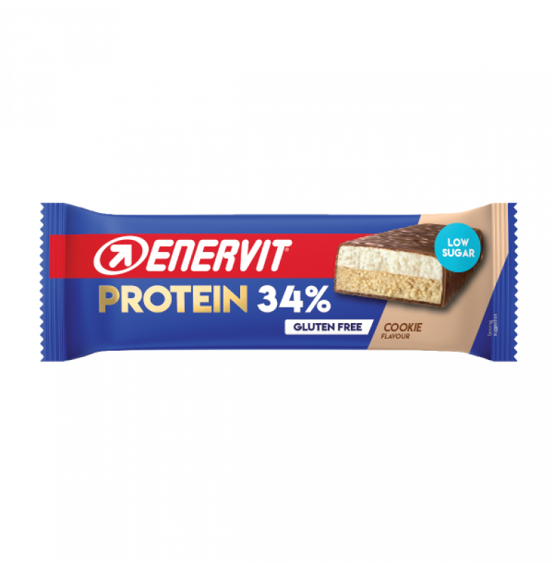 Enervit Low Sugar 34% Protein Bar 55g Cookie Flavored (Box of 25) Secondary image