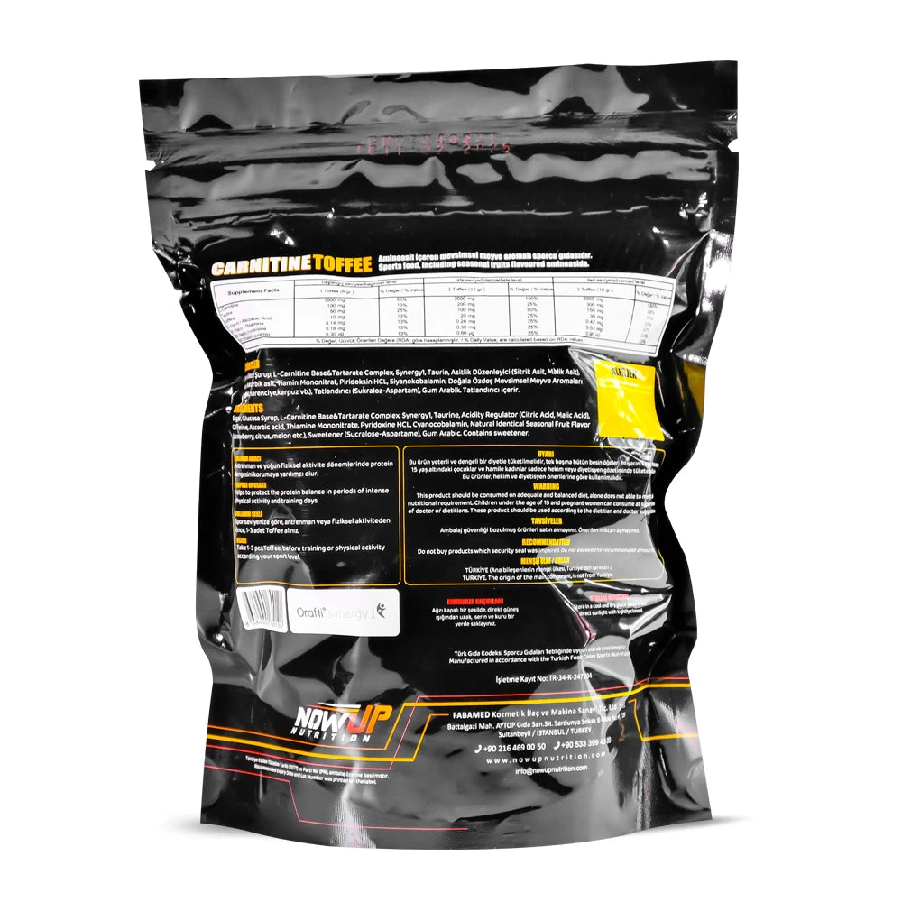NOWUP Nutrition L-Karnitin Toffee 60 Tablet Mevsim Meyveleri (