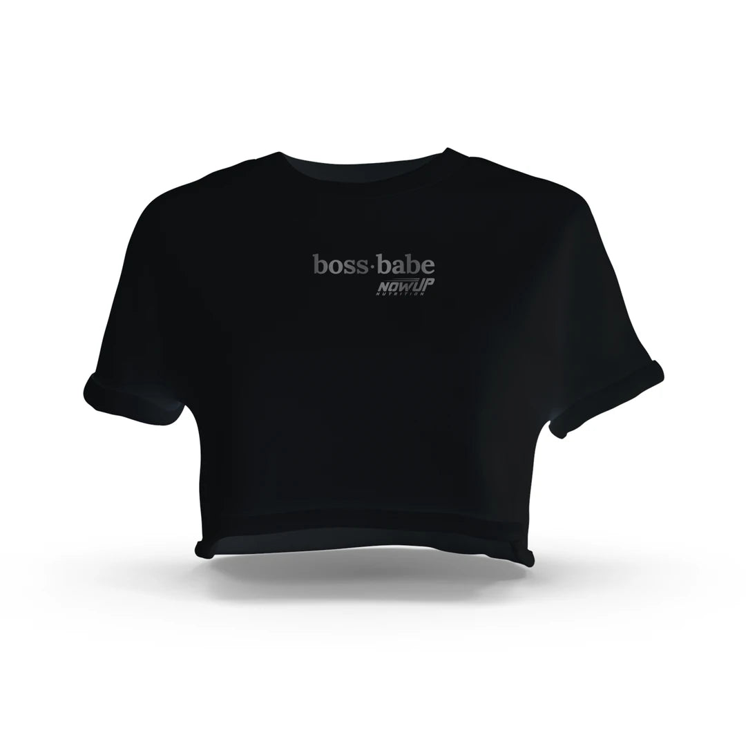 NOWUP - Boss Babe - Siyah Kadın Sporcu Crop (Standart)