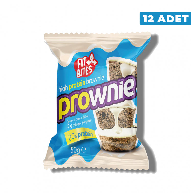 Fit Bites Prownie Yüksek Protein Brownie 50g Hindistan Cevizi 12li Kutu